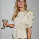 Neo Noir Benua Heavy Sateen Blouse Light Yellow