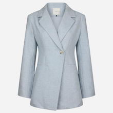 Neo Noir Bowie Herringbone S Blazer Light Blue