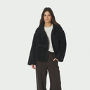 Neo Noir Castor Faux Fur Jacket Black