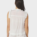 Neo Noir Celia Ruffle Top White