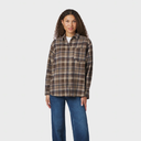 Neo Noir Dalma Flannel Check Shirt Dark Taupe