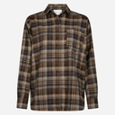 Neo Noir Dalma Flannel Check Shirt Dark Taupe