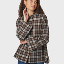 Neo Noir Dita Flannel Check Shirt Dark Taupe