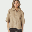 Neo Noir Editta Faux Suede Jacket Sand