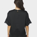 Neo Noir Elle Heavy Sateen Lace Top Black