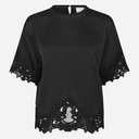 Neo Noir Elle Heavy Sateen Lace Top Black