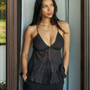 Neo Noir Elvena S Voile Top Dark Brown