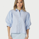 Neo Noir Etta Stripe Stone Shirt Light Blue