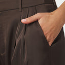 Neo Noir Fayla Drapy Satin Balloon Pants Dark Brown