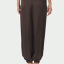 Neo Noir Fayla Drapy Satin Balloon Pants Dark Brown