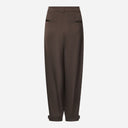 Neo Noir Fayla Drapy Satin Balloon Pants Dark Brown