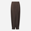 Neo Noir Fayla Drapy Satin Balloon Pants Dark Brown