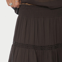 Neo Noir Felicia S Voile Skirt Dark Brown