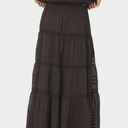 Neo Noir Felicia S Voile Skirt Dark Brown