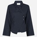 Neo Noir Fenli Slim Stripe Shirt Navy