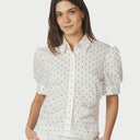 Neo Noir Frannie Dot Shirt Off White