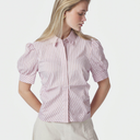 Neo Noir Frannie Structure Stripe Shirt Light Pink