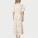 Neo Noir Illana Sateen Print Dress Creme