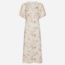 Neo Noir Illana Sateen Print Dress Creme