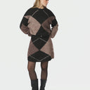 Neo Noir Inga Check strik i brun ternet-3
