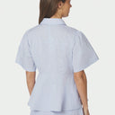 Neo Noir Janelle Stripe Shirt Blue/Brown Stripe