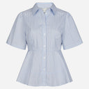 Neo Noir Janelle Stripe Shirt Blue/Brown Stripe