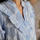 Neo Noir Manet Jacquard Blouse Light Blue