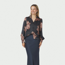 Neo Noir Massima Misty bluse i mørkeblå blomstret-2