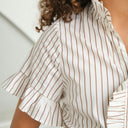 Neo Noir Nellie Wide Stripe Dress Ivory