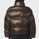 Neo Noir Rhea Shiny Puffer Jacket Chocolate Brown