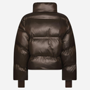 Neo Noir Rhea Shiny Puffer Jacket Chocolate Brown