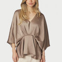 Neo Noir Rivina Heavy Sateen Blouse Dark Taupe
