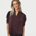 Neo Noir Roella Heavy Sateen Blouse Burgundy