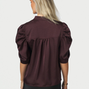 Neo Noir Roella Heavy Sateen Blouse Burgundy