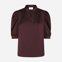 Neo Noir Roella Heavy Sateen Blouse Burgundy