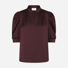 Neo Noir Roella Heavy Sateen Blouse Burgundy