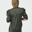 Neo Noir Roella Heavy Sateen Blouse Deep Green