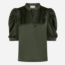 Neo Noir Roella Heavy Sateen Blouse Deep Green