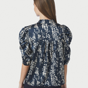 Neo Noir Roella Scatter bluse i navy-4