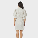 Neo Noir Serene Slim Stripe Dress Off White