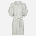 Neo Noir Serene Slim Stripe Dress Off White