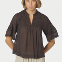 Neo Noir Siama S Voile Blouse Dark Brown