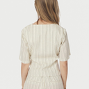 Neo Noir Simmo Stripe Eyelet Blouse Off White