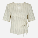 Neo Noir Simmo Stripe Eyelet Blouse Off White