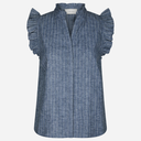 Neo Noir Siona Emb Stripe Top Blue