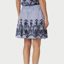 Neo Noir Tarrow Stripe Embroidery Skirt Blue