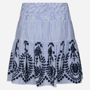 Neo Noir Tarrow Stripe Embroidery Skirt Blue