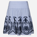 Neo Noir Tarrow Stripe Embroidery Skirt Blue
