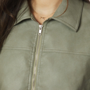 Neo Noir Titan Faux Leather Jacket Soft Green