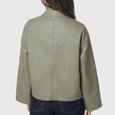 Neo Noir Titan Faux Leather Jacket Soft Green